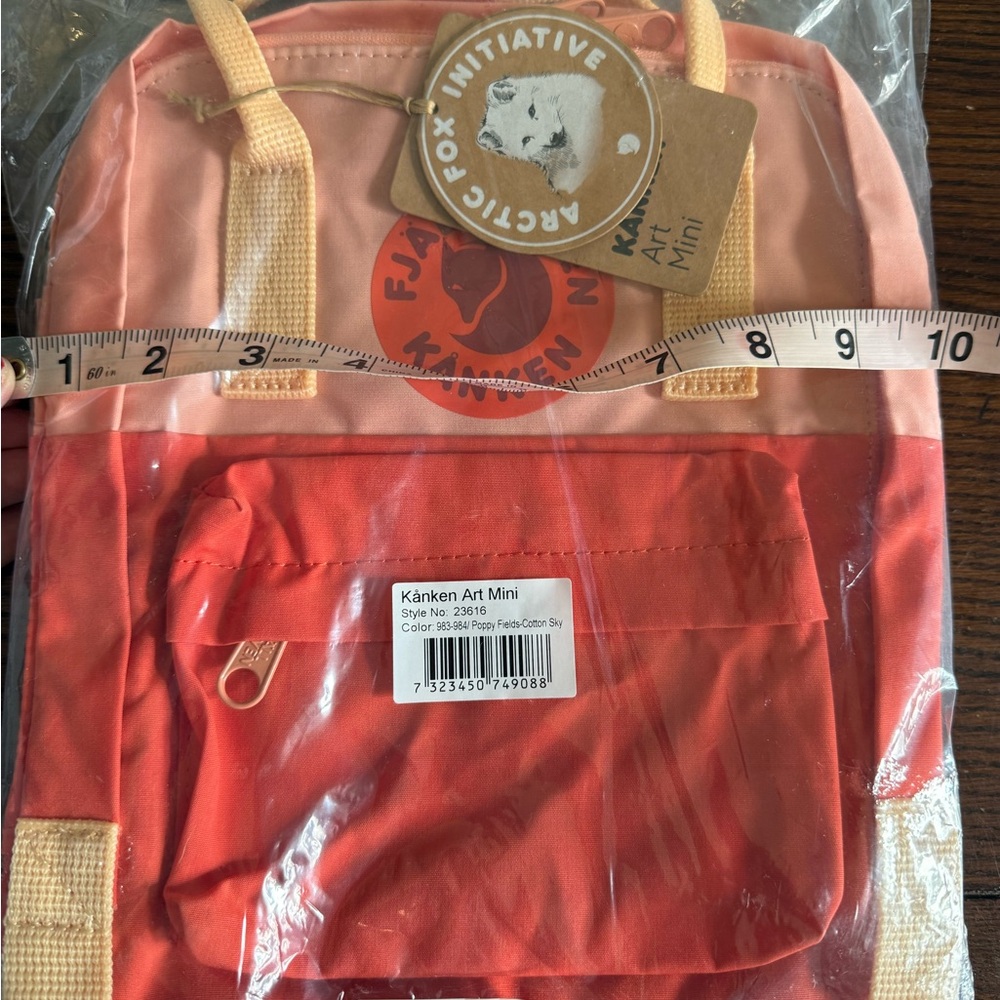 Fjallraven Kanken Mini Coral and Peach Backpack with Cream Straps - Picture 5 of 5